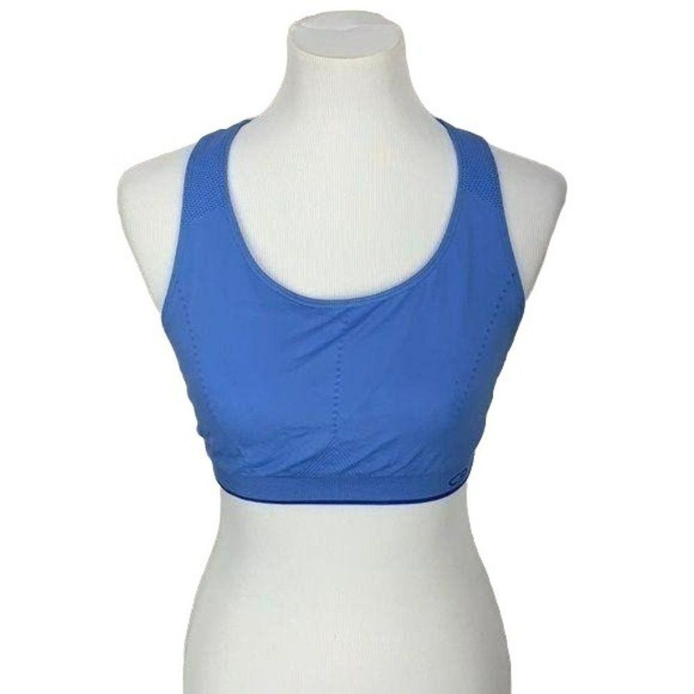 Champion Woman's Blue Racerback Sports Bra No Pad Size Large
